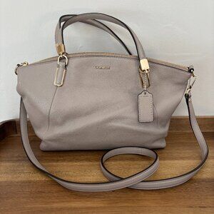 Coach Light Gray Pebbled Leather Madison Kelsey Small Satchel